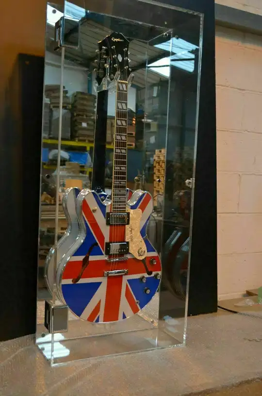 Настенный акриловый ящик для хранения гитары Perspex футляр акустической запираемый защитный чехол с металлическими петлями
