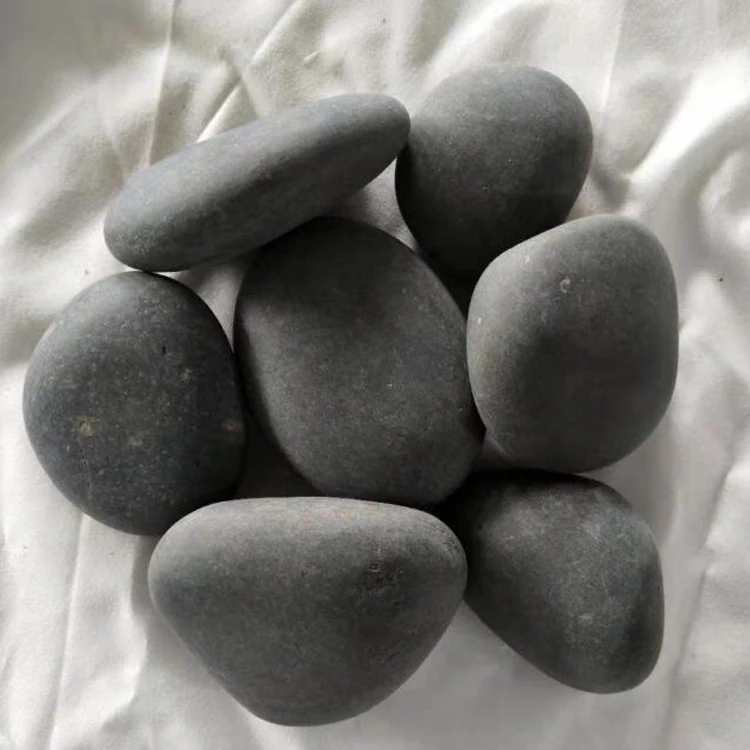 Высококачественная Черная потертая галька для украшения сада