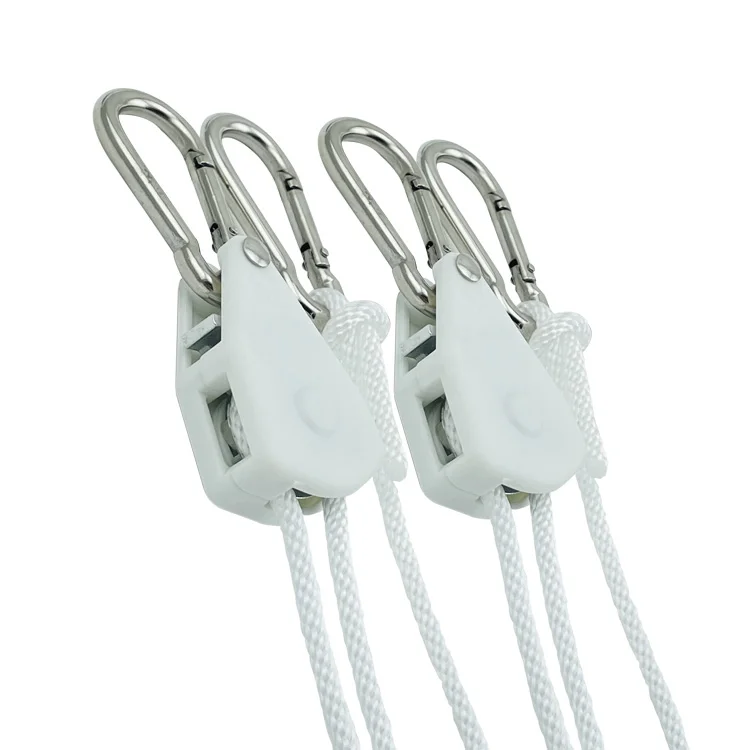 Белая вешалка с храповым механизмом 1/8 дюйма с алюминиевым зажимом вместо узла