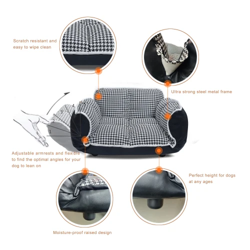 
(PATENTED PRODUCT, DEALERSHIP CERTIFICATE NEEDED)Stark Pet Bed with exclusive pet-friendly adjustable armrests and a comfy base, 