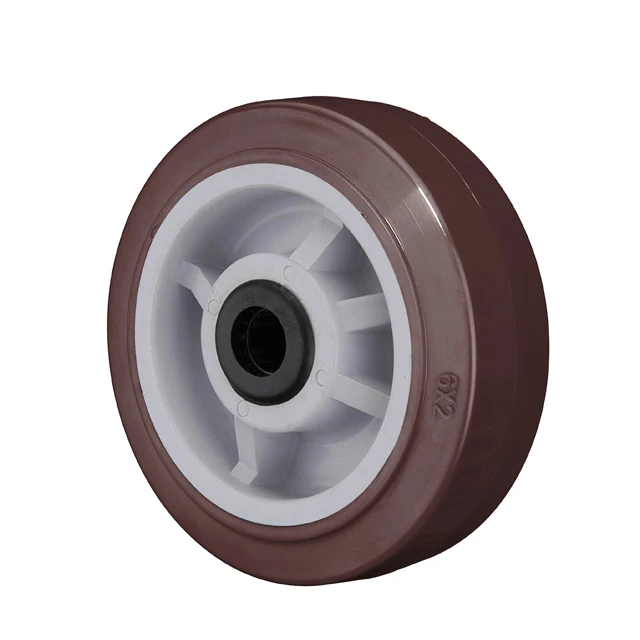 PU wheel 4 / 5 / 6 / 8 inch plastic core polyurethane wheel noiseless  pp core PU heavy duty industrial wheel caster