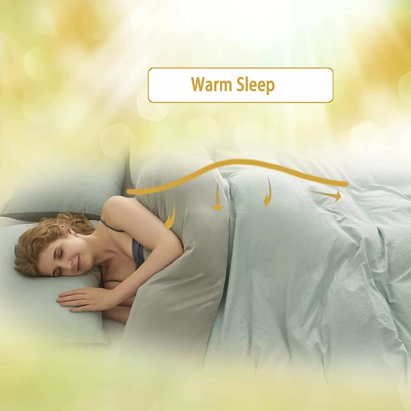 Комплект пододеяльника из 4 предметов всесезонный мягкий двухсторонний теплый охлаждающий постельного белья микрофибры с эффектом