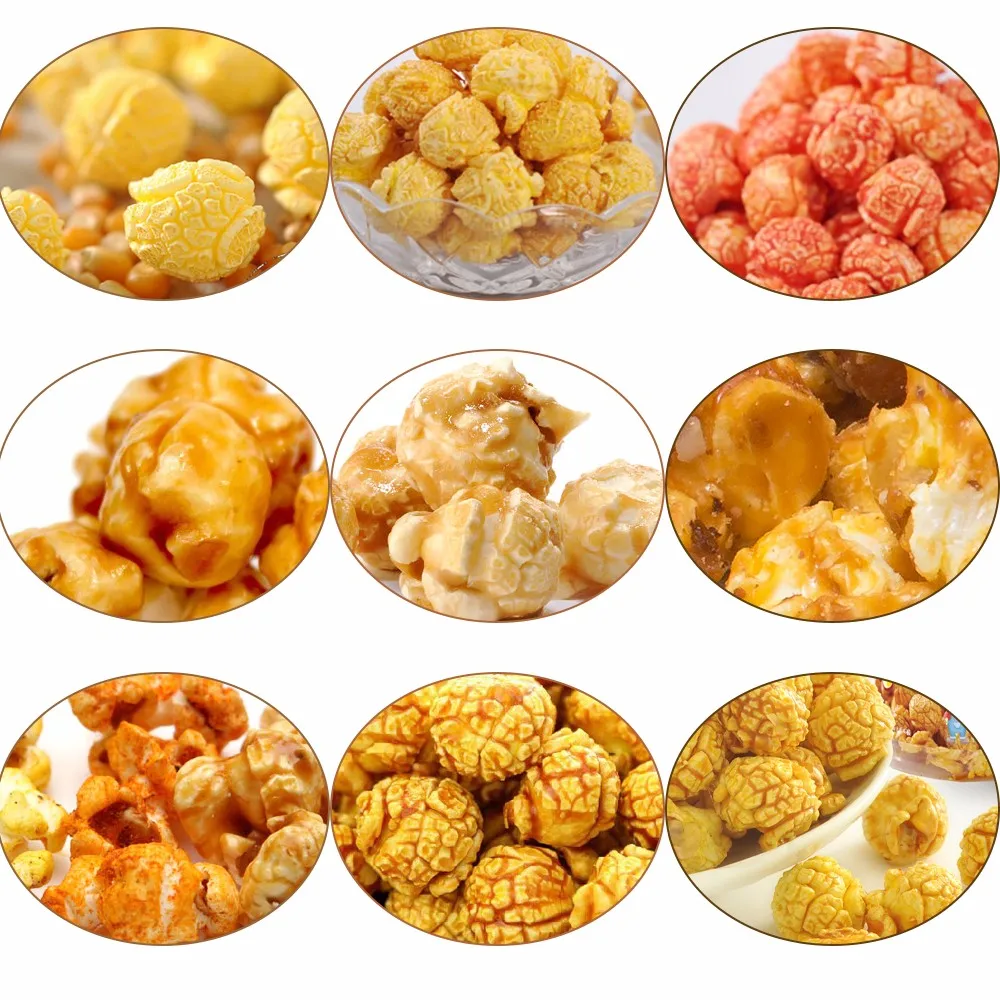 
DG Machinery Automatic Sweet Chocolate Mushroom Caramel Multi-flavored Popcorn Hot Air Popper Machine Production Line 
