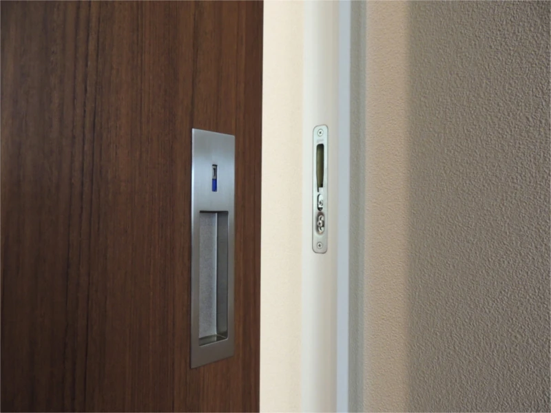 (Privacy Lock type) Sliding TS Hook Matte Black bedroom door hidden automatic lock