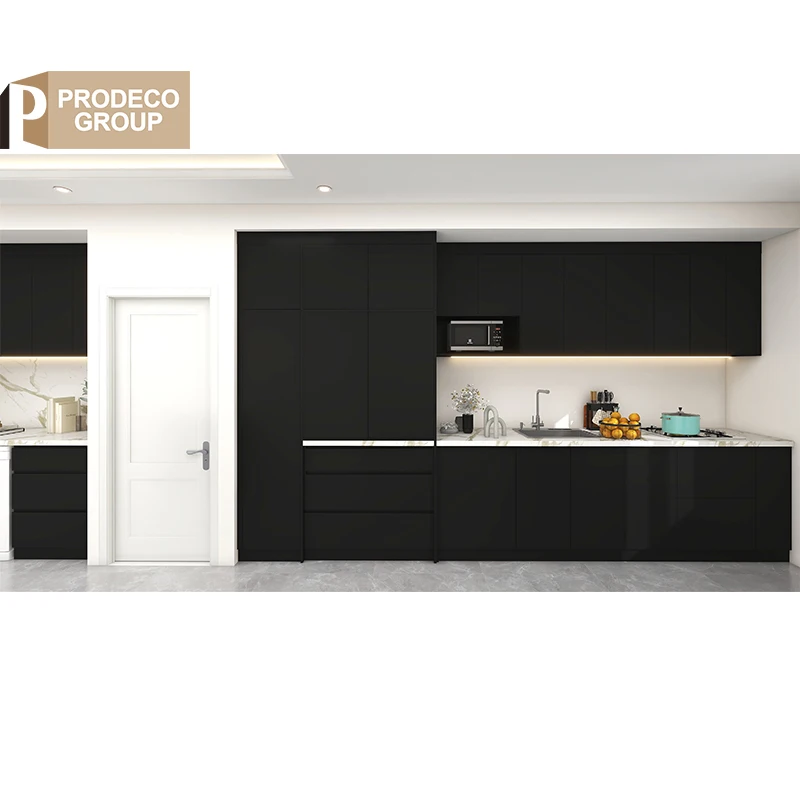 Prodeco Cupboards Furniture Small Design Aluminium L Shape Hanging Cabinet Kitchen Unit Cabinet Luxury for Project