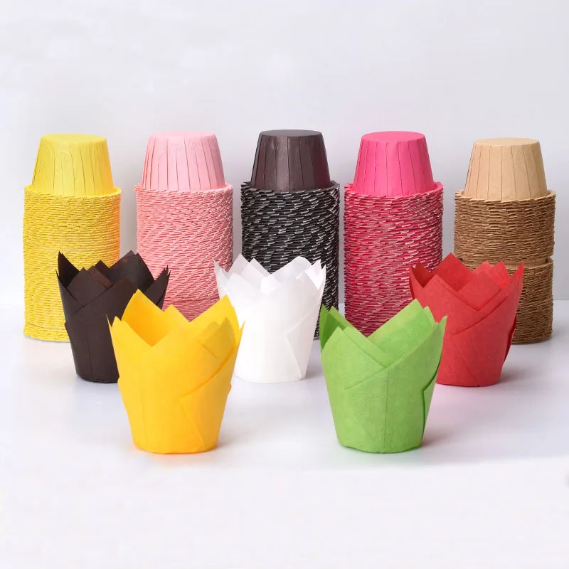 Tulip Cupcake Tomaven Cake Greaseproof Paper Tomaven Cups 50pcs