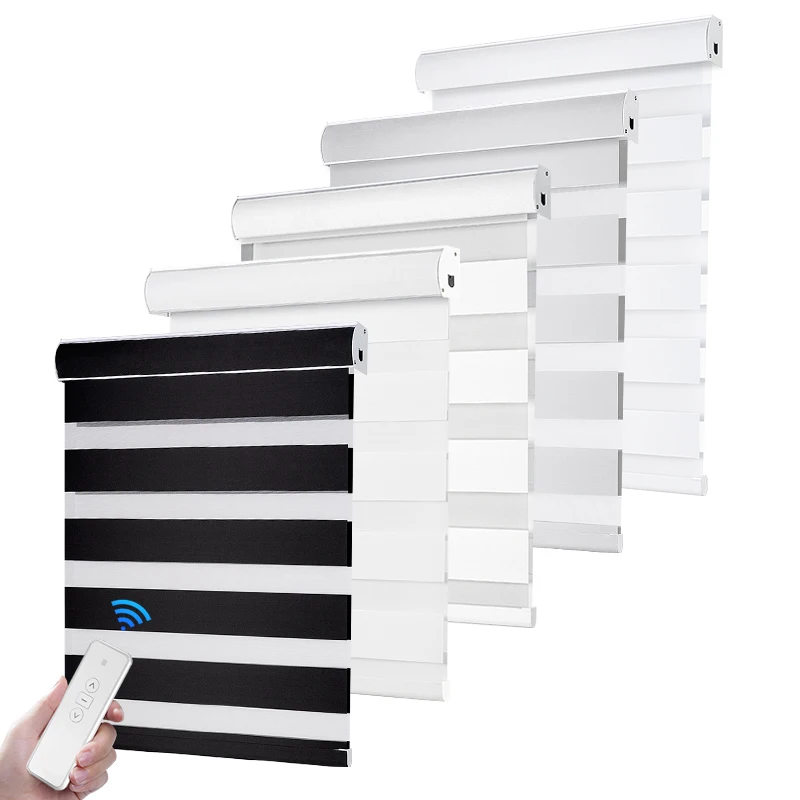 Motorized smart roller shades wifi roller zigbee blackout blinds battery remote tuya zigbee for window