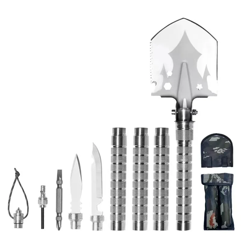 Factory Outdoor Multi-Functional Manganese Steel Sapper Shovel Camping Equipment Self-Defense Ordnance Truck Folding Shovel
