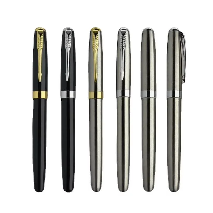 Высококачественная Роскошная металлическая деловая черная перьевая ручка для успешных людей индивидуальный логотип