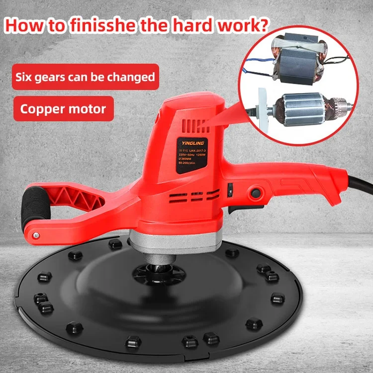 Portable Electric Wet Plaster Wall Polisher Machine 220V Used New Condition Hand Smoothing Cement Finishing Core Motor Engine