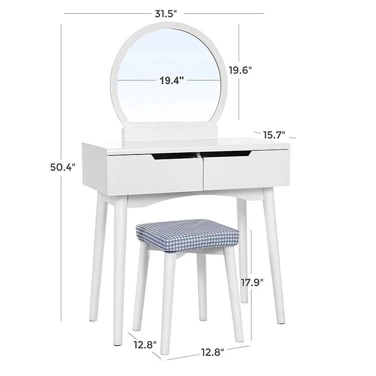 Low Price Cheap Make Up Table Set Stool Wooden Furniture Dressing Table Modern
