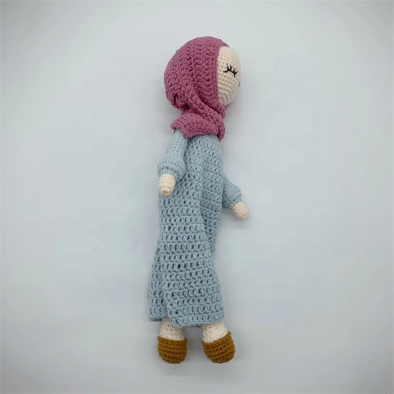 2022 New Arrived Girls Hand Crocheted Muslim Dolls Crochet Hijab Doll Amigurumi Doll