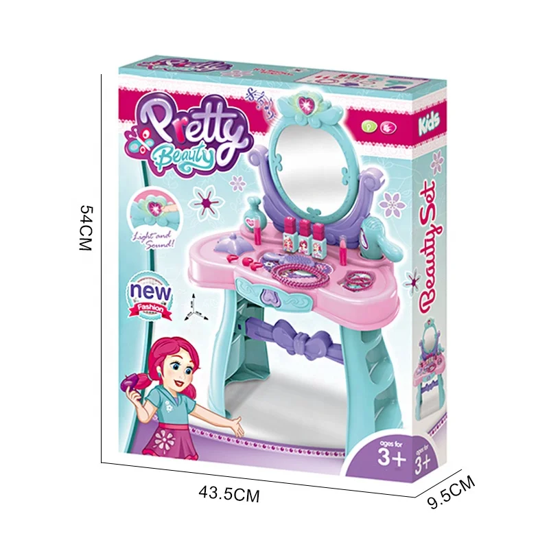 Girl Fashion Make up Game Toy Play Set Pretend Play Dresser Toy Makeup Set for Kids