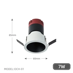Светодиодный прожектор для дома, лампа для отеля, антибликовый Светодиодный точечный светильник, потолочный Точечный светильник 7 Вт, 12 Вт