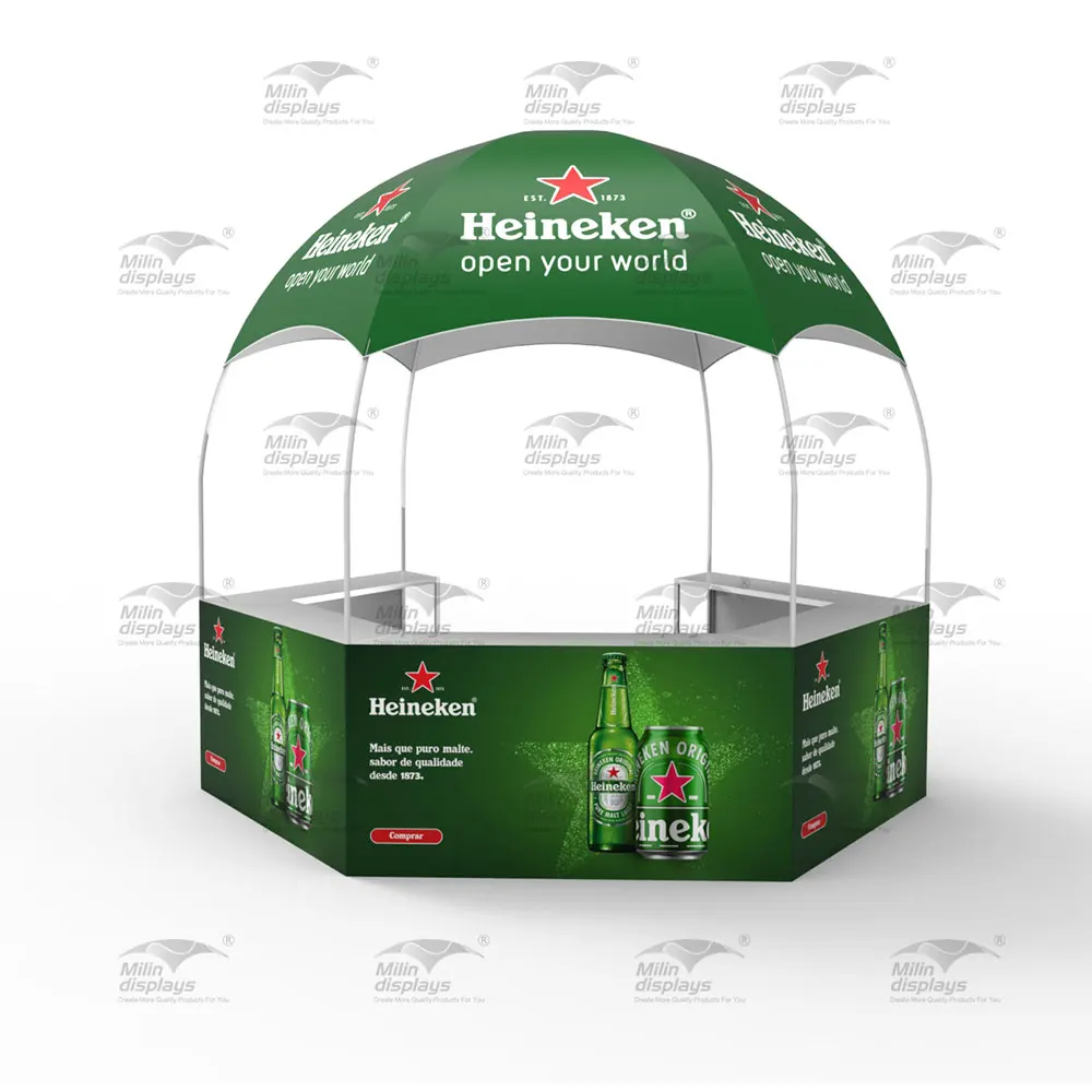 Hot sale roast white lacquered iron trade show tent waterproof promotion spider dome tent for advertising event