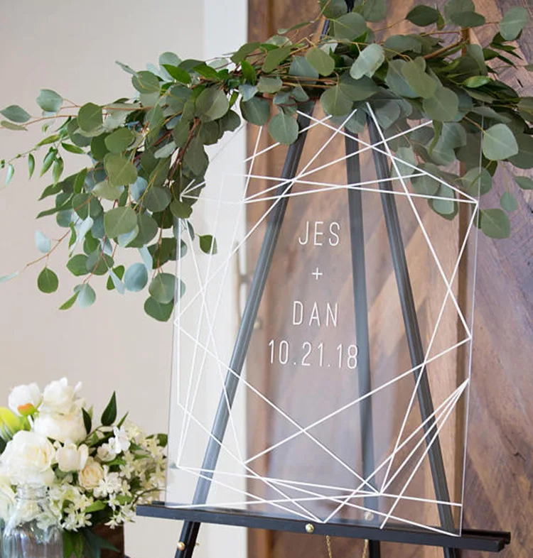 Acrylic table card wedding event signs guest banquet nameplate number plate wedding invitation place card