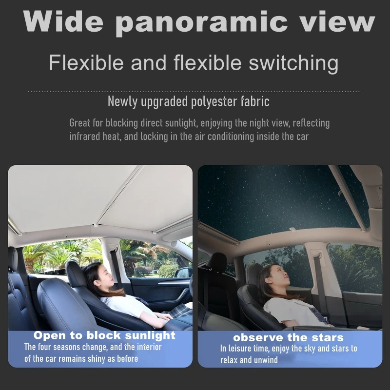 2024 Car interior accessories upgraded sun shade uv protection sunshade sunroof for tesla model 3 model Y