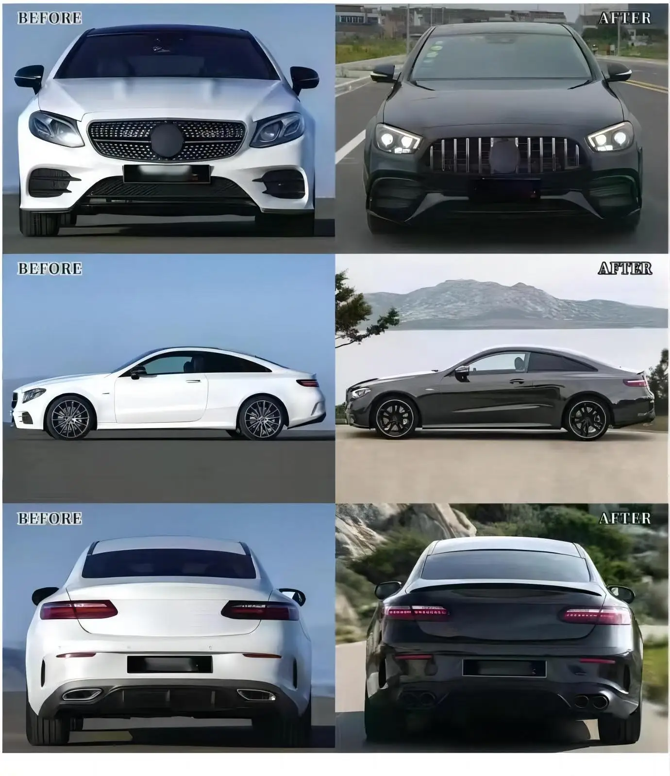 for E-coupe W213 coupe C238 w238 bodykit 2016-2020 upgrade to AMG E63/E65 W213 2025 accessories bumper headlights