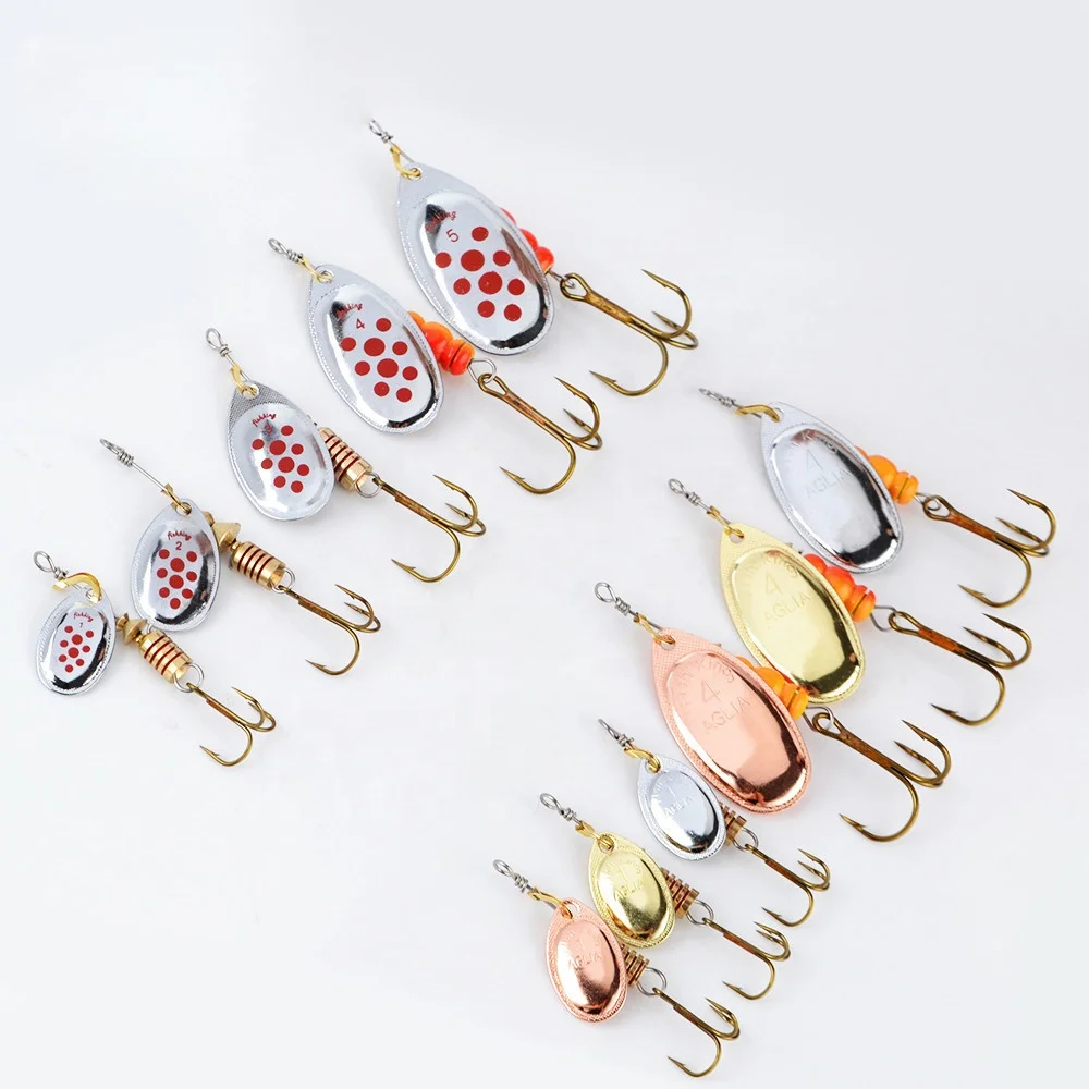 Ready To Ship Colorful Spinner Baits Metal Spoon Fishing Lures Artificial Hard Lures