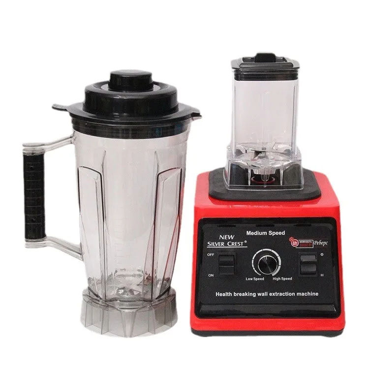 Multifunctional 2 in 1 8000w Professional Heavy Duty Commercial Mixer Smoothie Juicer Food Processor Silver Crest Blender