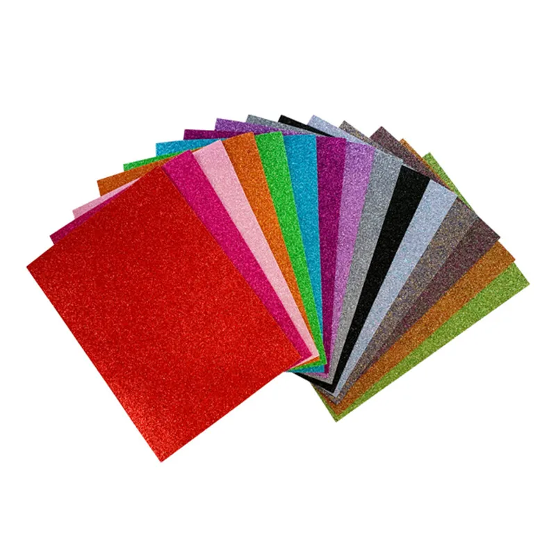 EVA glitter/1MM 2MM colorful glitter EVA foam sheets with adhesive for kids toys, DIY crafts etc CHRISTMAS Halloween decorations