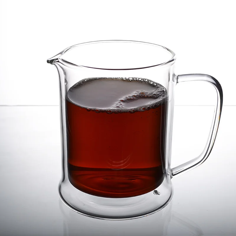 2022 Double Wall Beer Glass Mug Heavy-duty Borosilicate Thermo Insulated Glass Crystal Large Tea Cups with Comfortable Handle