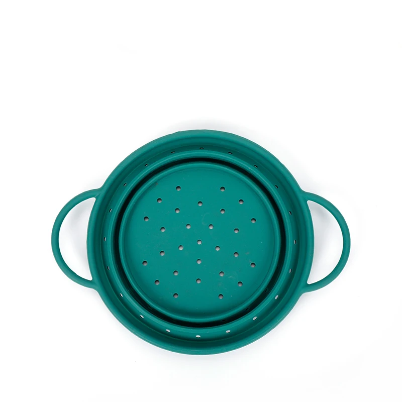high-quality Silicone Foldable Filter Strainer Round Collapsible Colander Kitchen Plastic Fruit Vegetable Washing Drain Basket