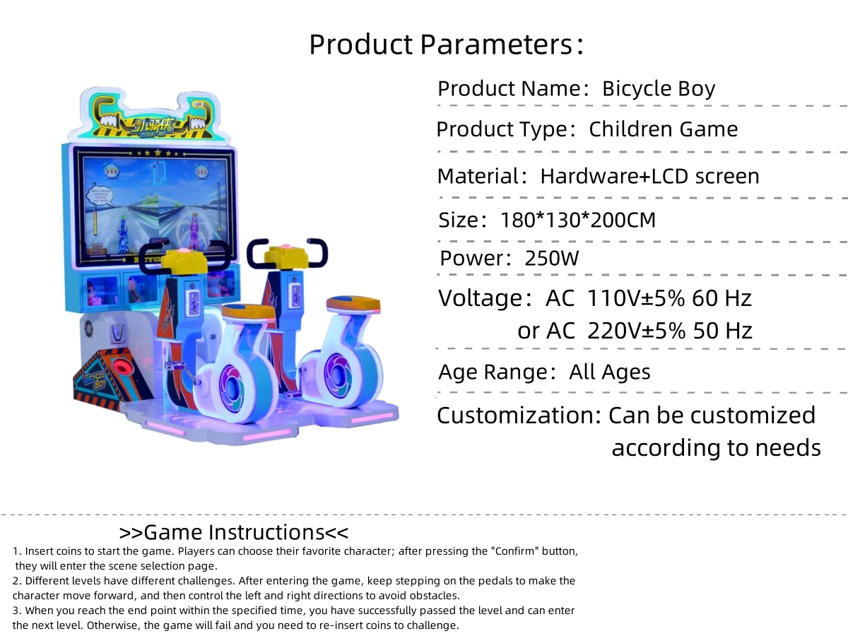 coin operated bicycle video games racing arcade Indoor Sports Entertainment simulator arcade game machine for kids