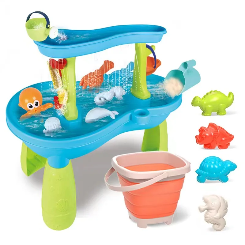 2024 New Trend Toys Summer Beach Sand Table Kids Water Playing Table Outdoor Indoor toys Sand and Water Table for Kids