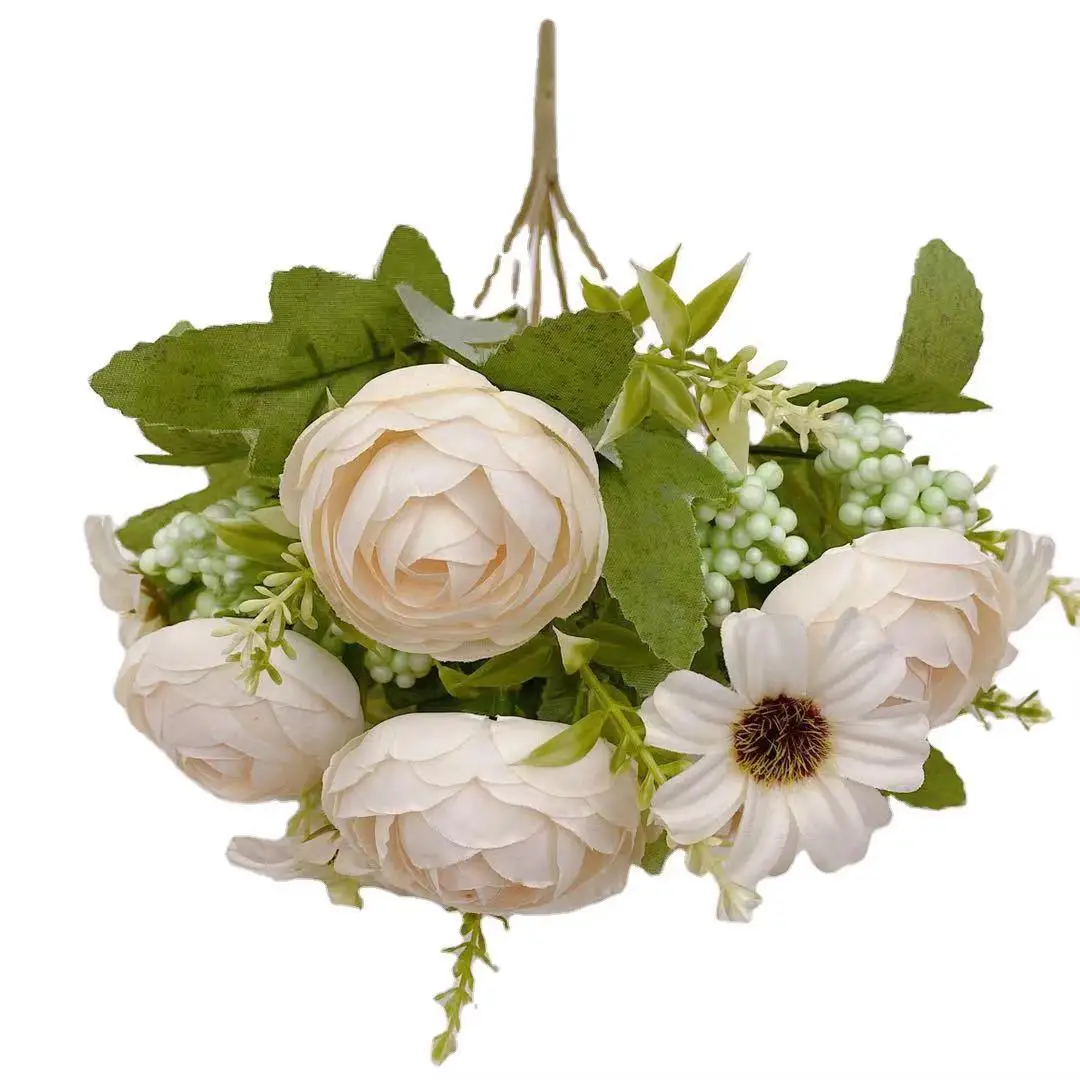 Hot Selling Artificial White Camellia Rose Flower With Real Touch For Events Decoration Wedding Home