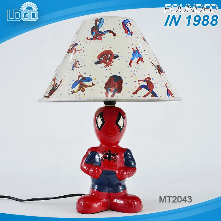 Popular Low Price Hotel Antique Ceramic Base Cartoon Cute Table Kids Room Lamp Bedside With Fabric Shade