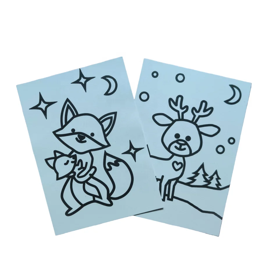 Animal design kids creative craft sand art sticker for little kids