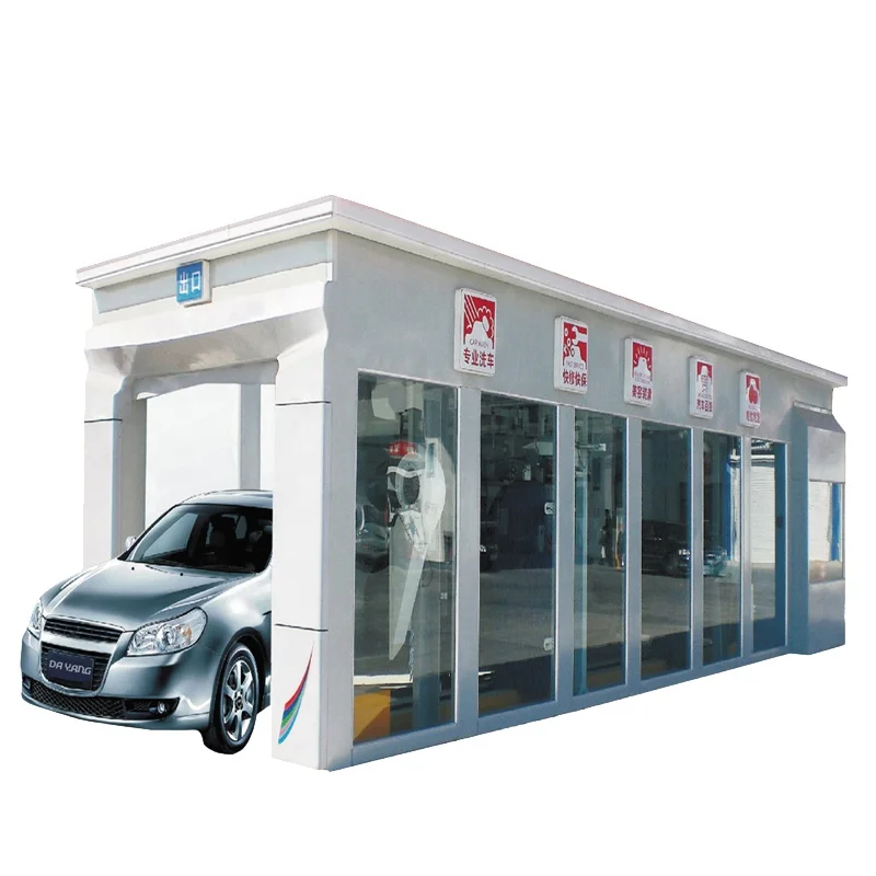 Tunnel Automatic Car Wash Machine with Cleaning Brushes and Conveyor