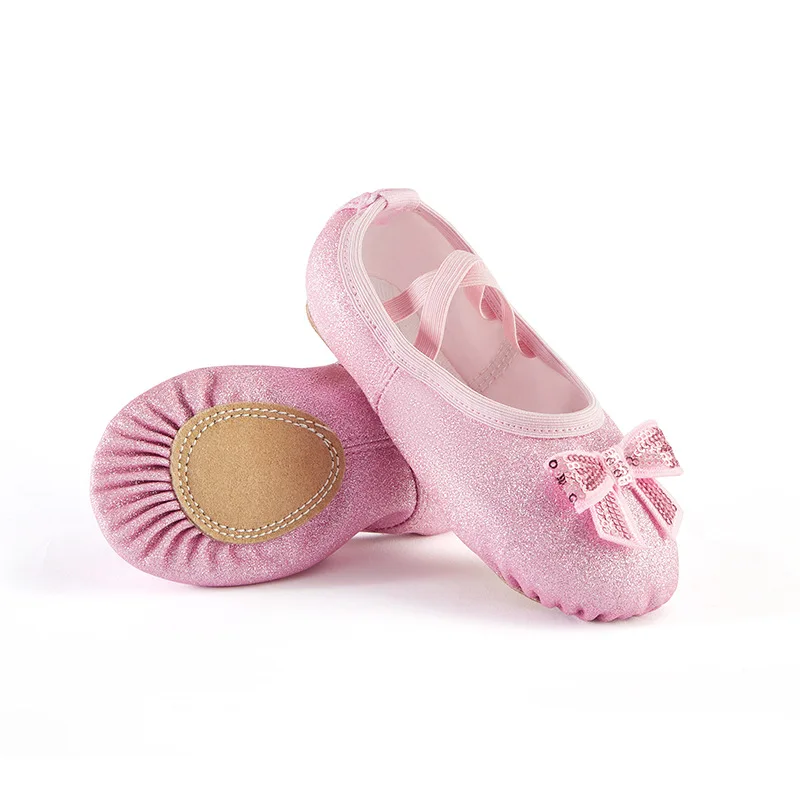 Shiny Ballerina Slippers Flats Cute Ballet Shoes Dance for Women and Girls Kids