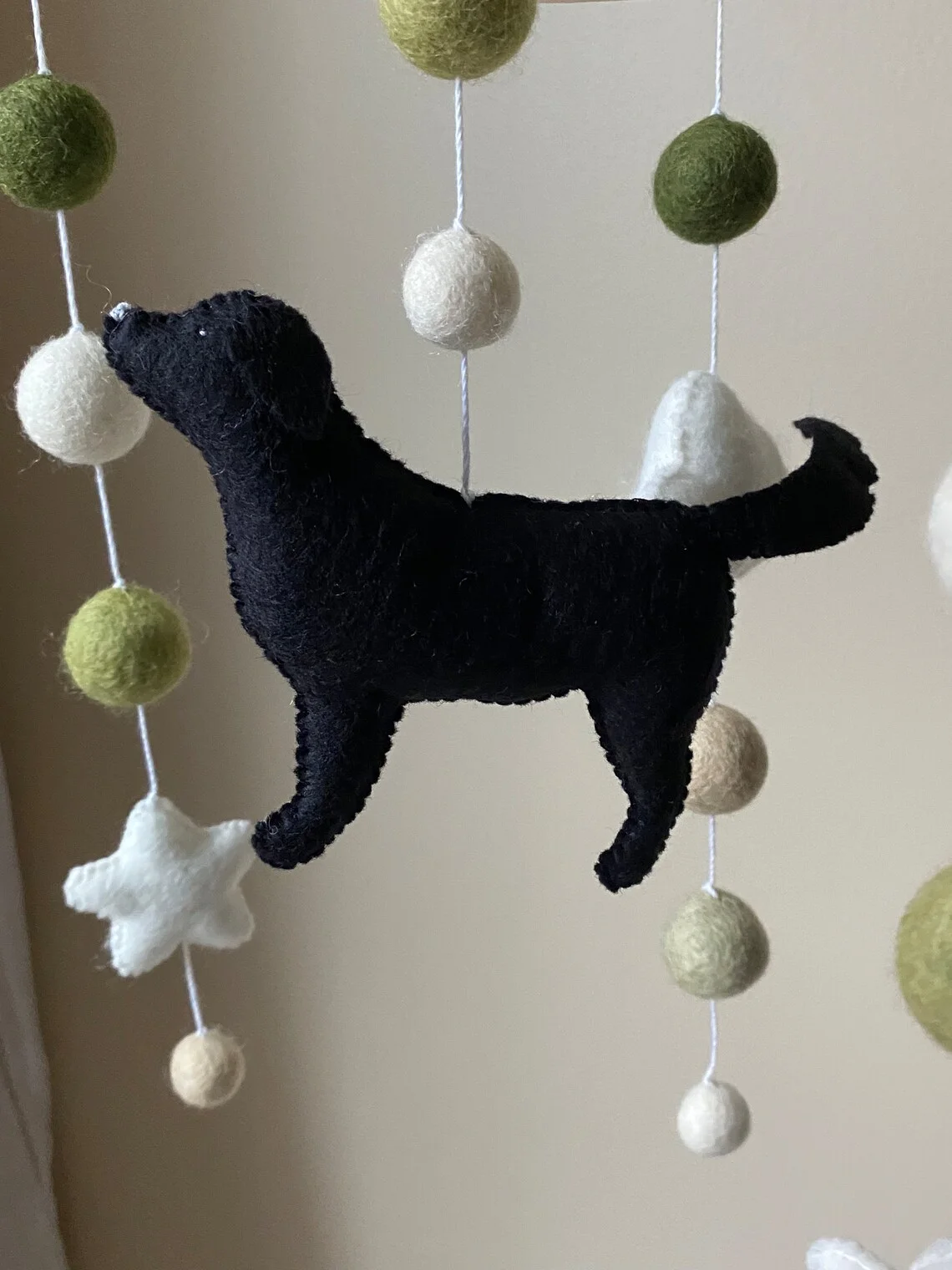 montessori golden retriever nordic stuffed handmade nursery decor high quality soft bed toy dog felt baby crib mobile