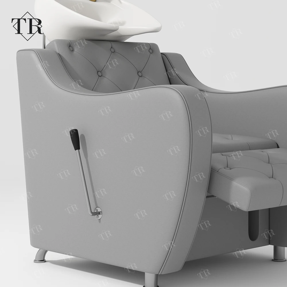 Relax Hair Therapy Shampoo Chair Head Spa Headspa Washing Salon Bed Table Set with Ceramic Water Basin Comfortable Lay Down