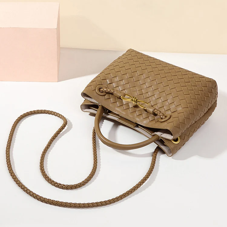 Supplier Wholesale 2024 new Fashion ladies Large hand bag PU Leather Woven Crossbody shoulder bags for women