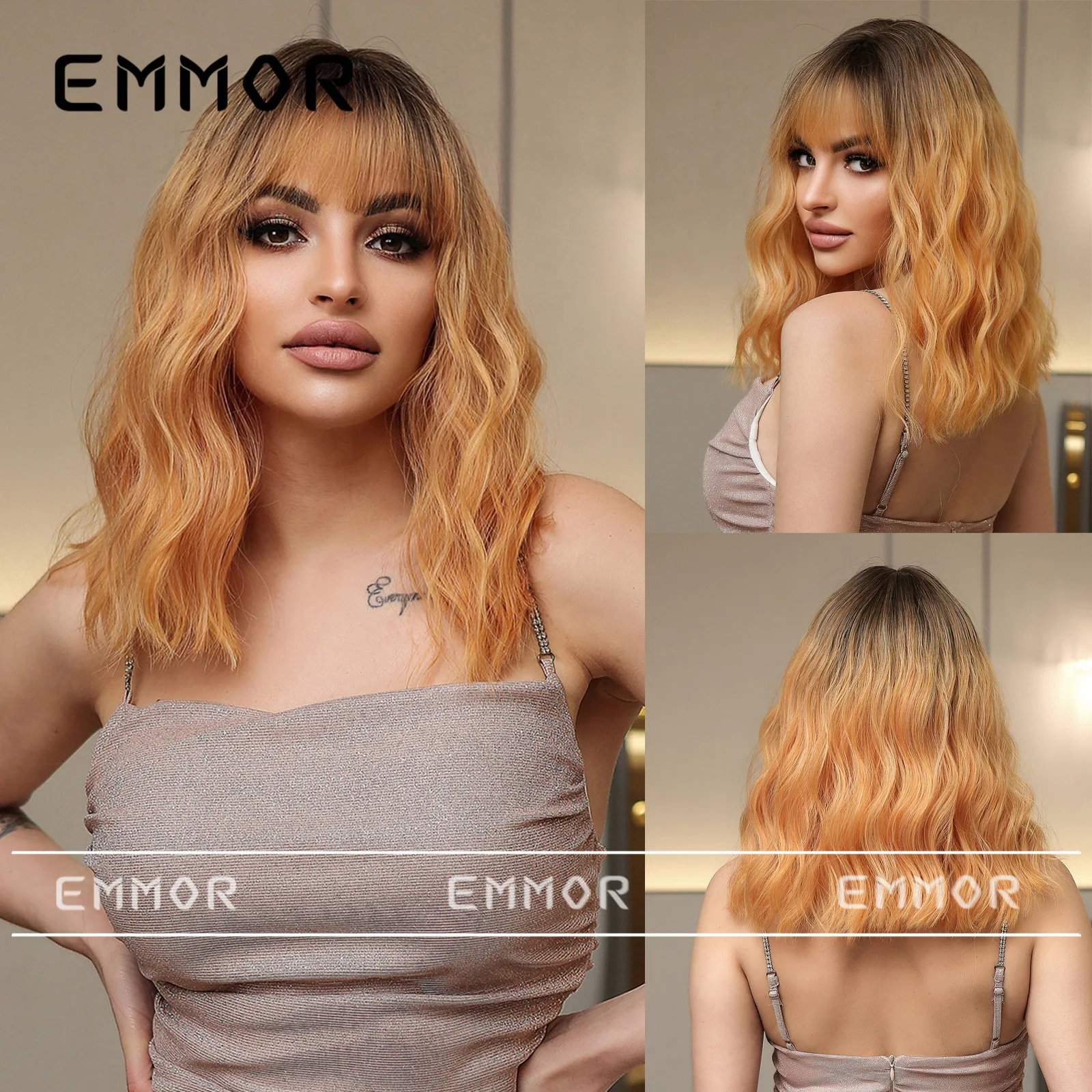 2023 Summer New Haircut Wig Sheath Internet Celebrity European and American Style Natural Fluffy Water Ripple Short Curly