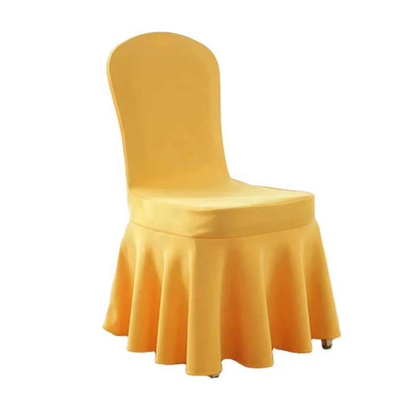Banquet Skirting Wedding Chair Cover High Quality Polyester Spandex Fabric Gold For