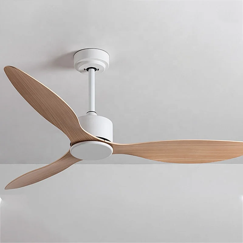 Pure Copper Motor Modern Smart 42 inch 52 inch Simple Modern Natural Wood Leaf Decoration Ceiling Fan
