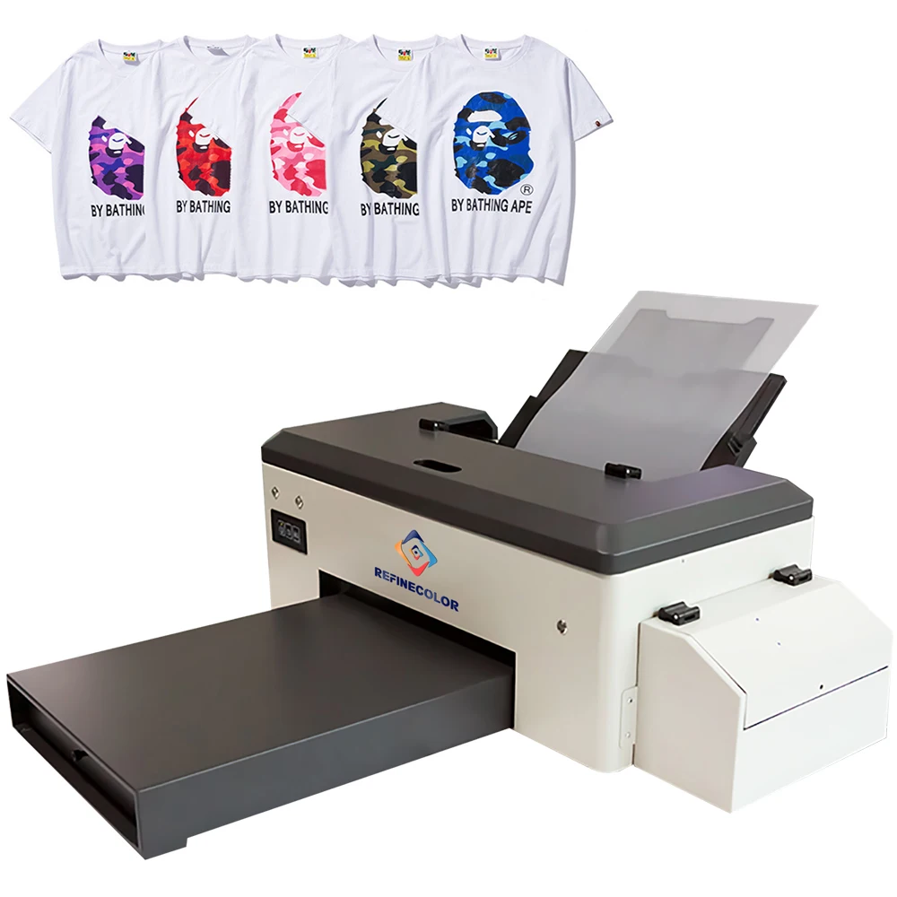 Refinecolor Factory Small A3 Flatbed DTF Offset White Ink Heat Transfer Printer PET Printing Film Garment Printing Printer