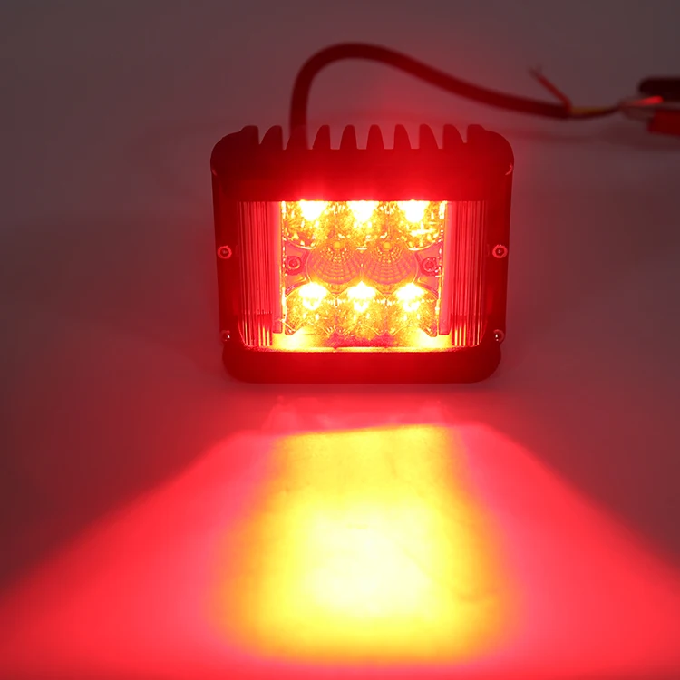 High Quality Flush Mount Led Work Light With 16Pcs*5W High Intensity Philips Leds Red Yellow White Flushing Function 80W Lamp