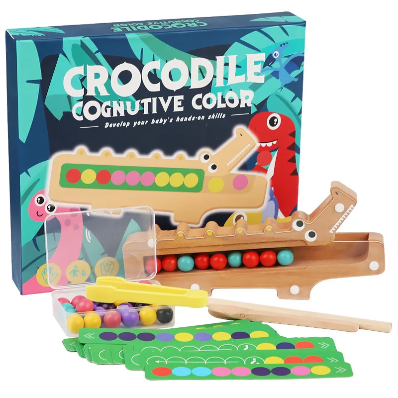New product crocodile clip beads color cognitive classification puzzle enlightenment game memory chess parent-child board game