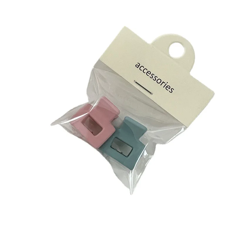 2PC New Mini Korean Hair Clips Claw 2022 Colorful Acrylic Acrylic Square Kids Girl Hair Clips Accessories
