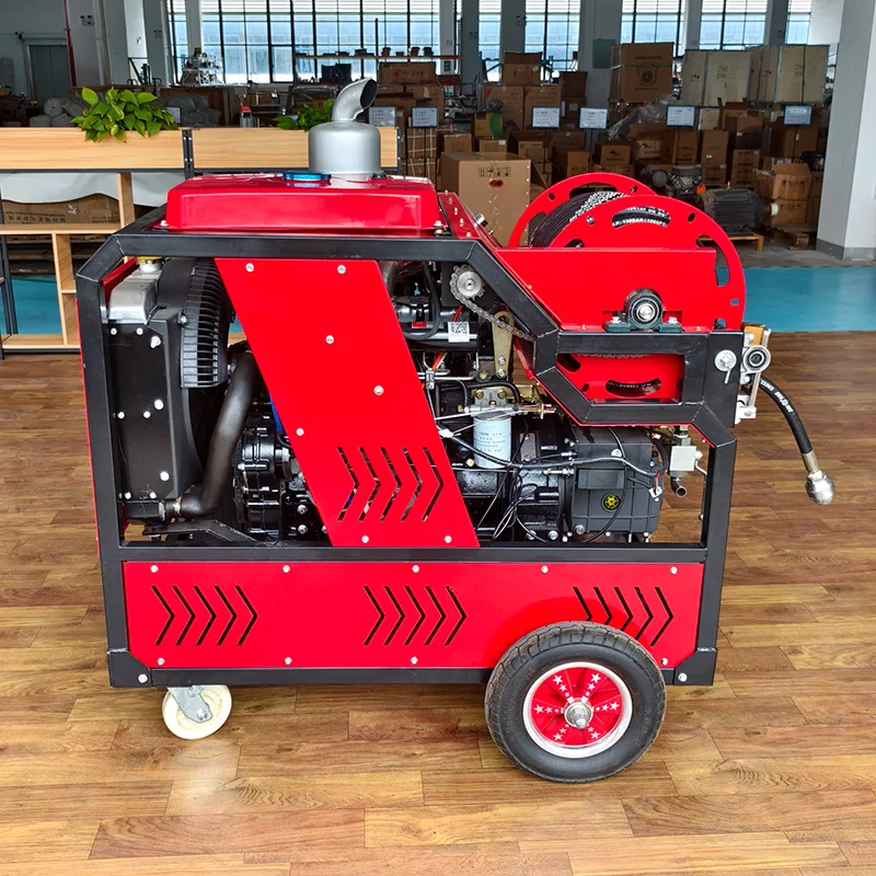 LC 130bar 100lpm four-cylinder diesel high-pressure pipe dredge machine Municipal high power cleaning sewer pipe