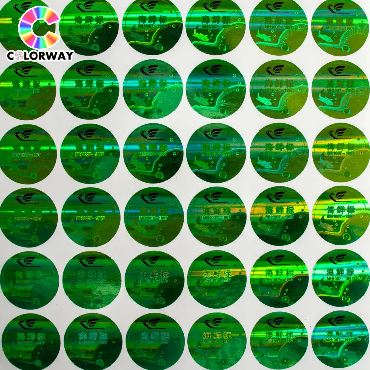 Personalized Custom Logo Printing anti-fake Reflective Hologram sticker hot stamping red foil 3D holographic label