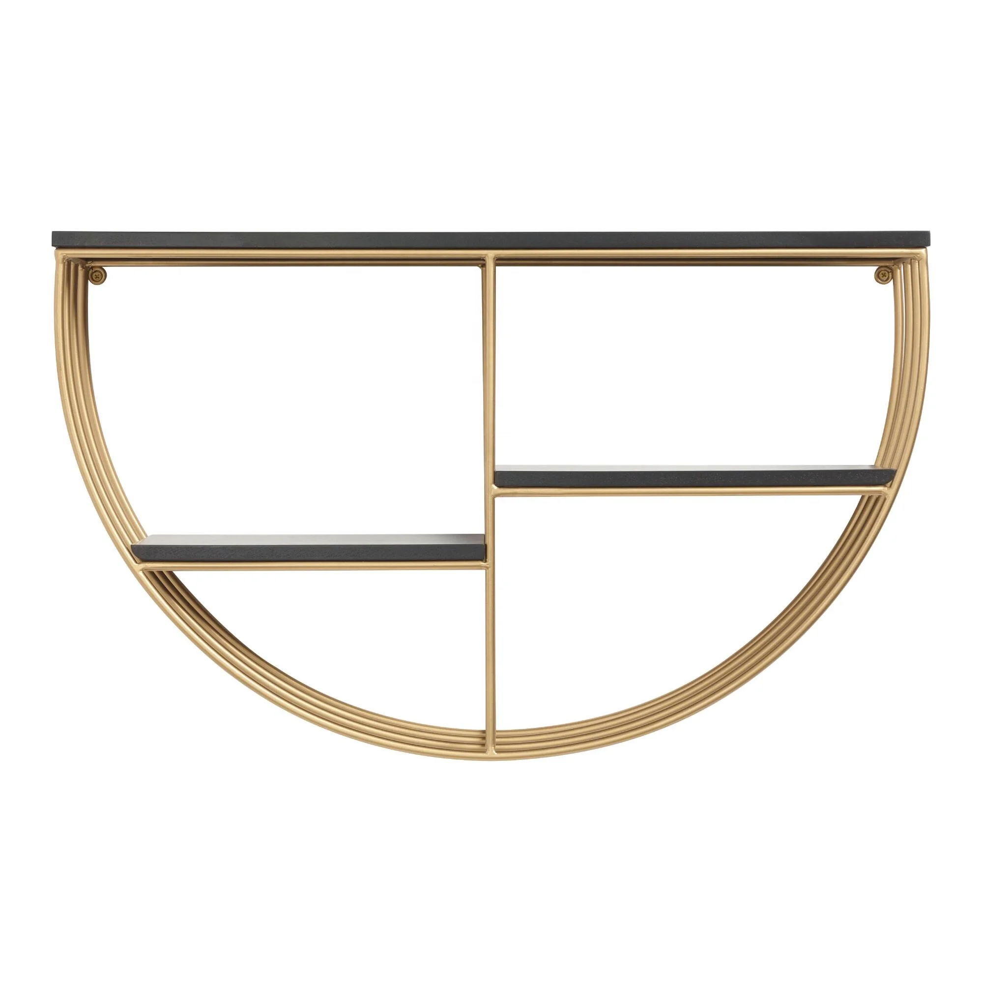 
Half Round Gold and Black Wall Shelf 