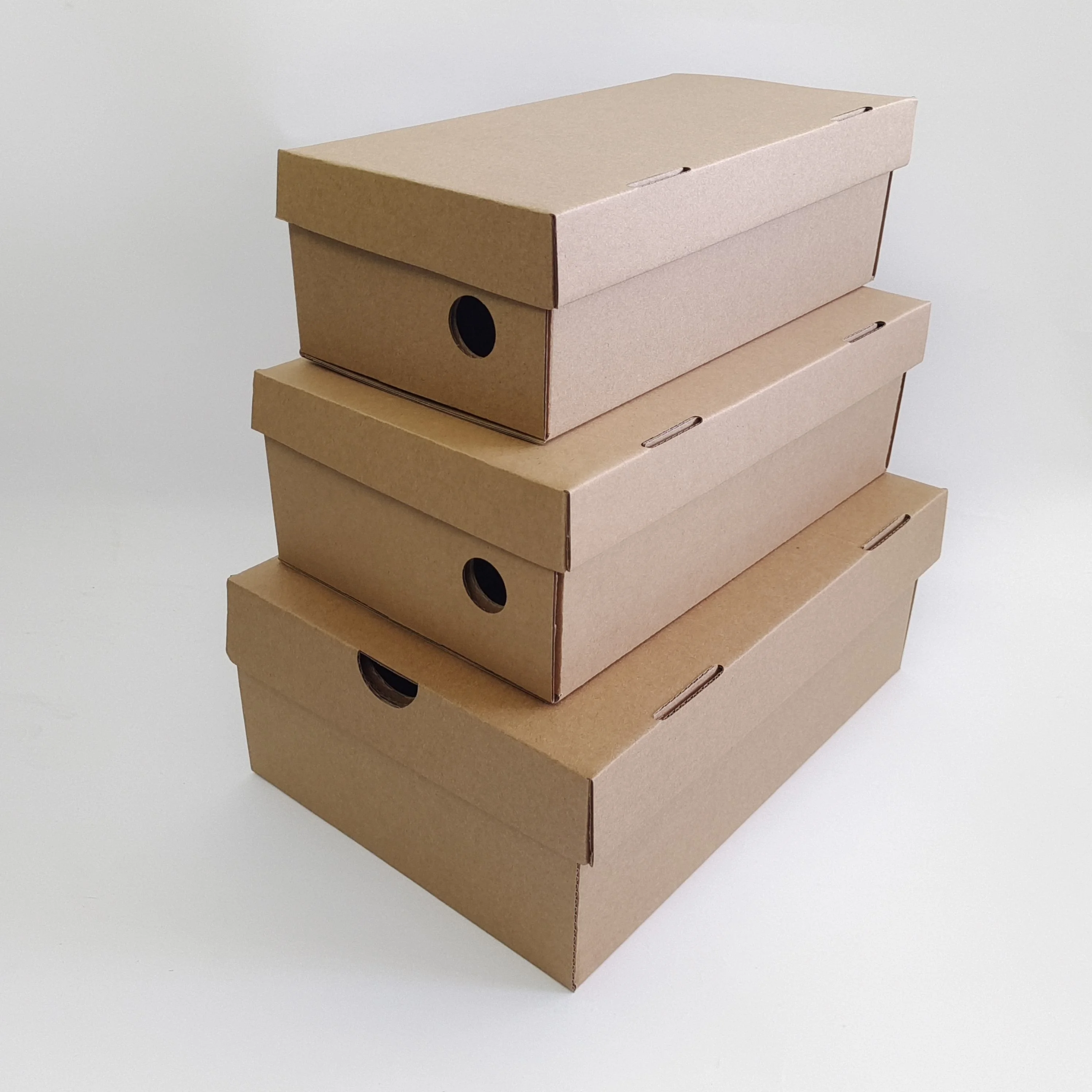 Custom Corrugated Shoe Box Logo Folded Paper Carton Plain Cardboard Kraft Corrugated Shoe Box Packing Logo Corrugated Shoe Box
