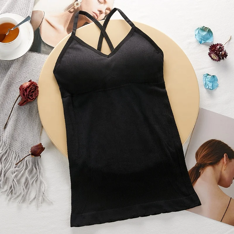 
Women criss-cross sexy cami shaper comfortable tank top bodyshaper camisole with bra 
