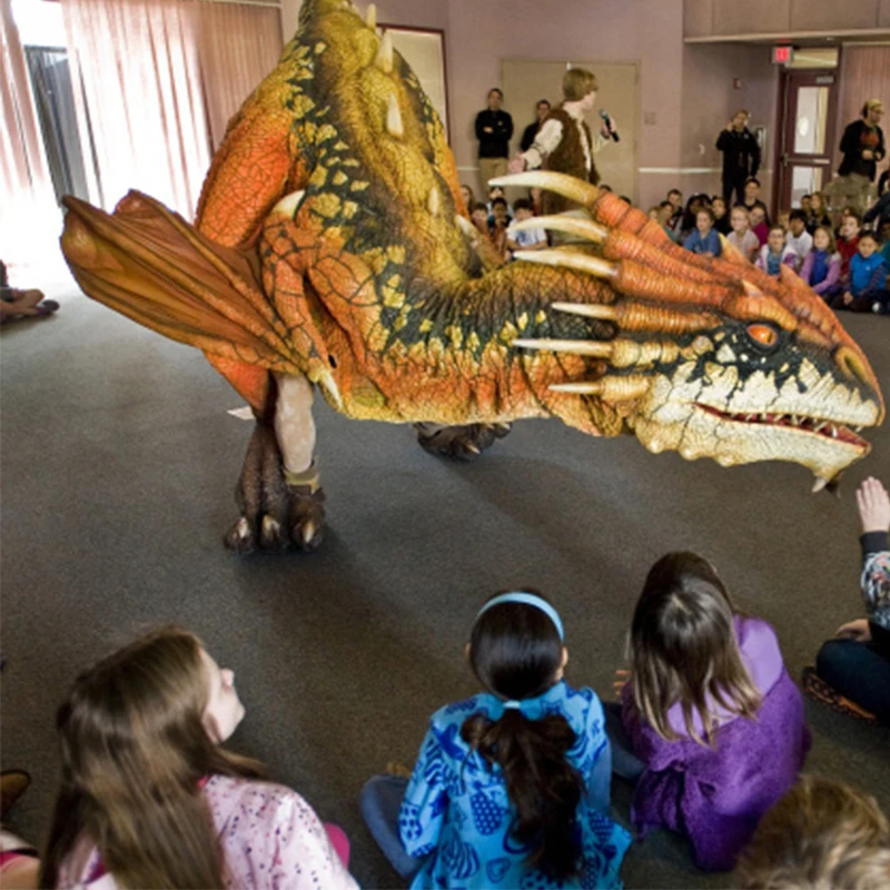 Life Size Adult Realistic amusement park hot sale dragon costume